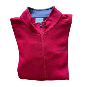 Columbia Men's Zip-Up Red Fleece Sweater Used with Care